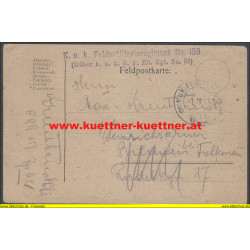 Feldpost 621 K.u.k. FAR. No.159 früher k.u.k. R. F. Hb. Rgt. No.59