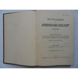 Mitteilungen der Anthropologischen Gesellschaft in Wien 1909 XXXIX. Band