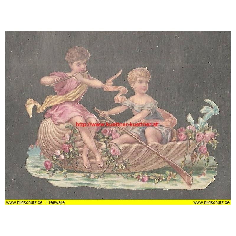 Oblate - Scraps - Zwei Mädchen im Muschelboot