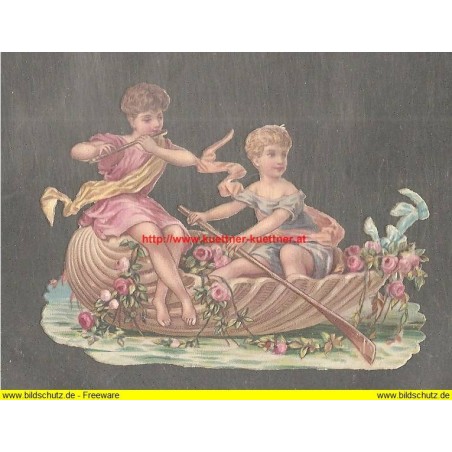 Oblate - Scraps - Zwei Mädchen im Muschelboot