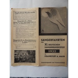 Prospekt Saengerfahrt zum Fest in Frankfurt a. Main - 1932
