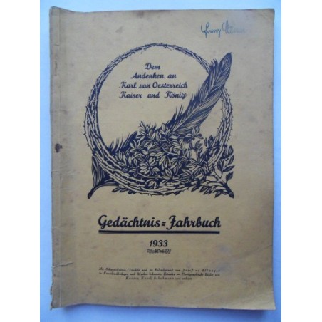 Gedaechnis Jahrbuch 1933 - Dem Andenken an Karl von Oesterreich