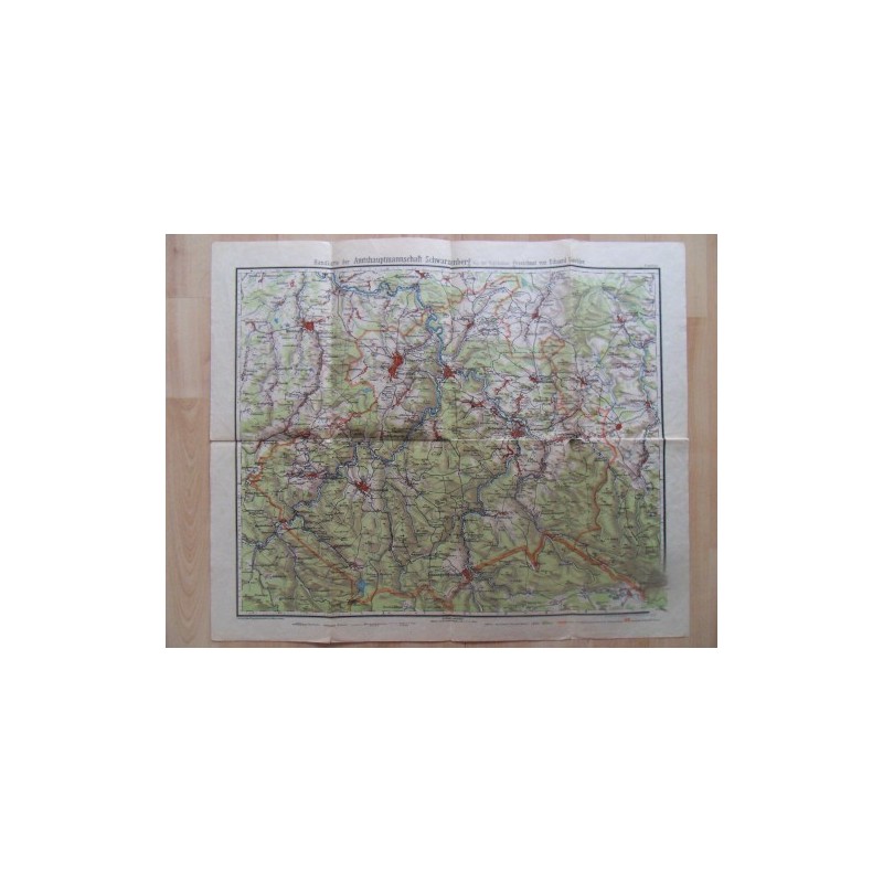 Handkarte Amtshauptmannschaft Schwarzenberg - 1908 Handkarte Amtshauptmannschaft Schwarzenberg - 1908