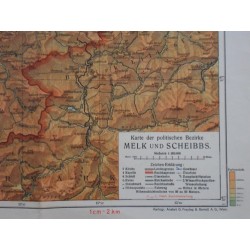 Karte der politischen Bezirke Melk und Scheibbs 1926