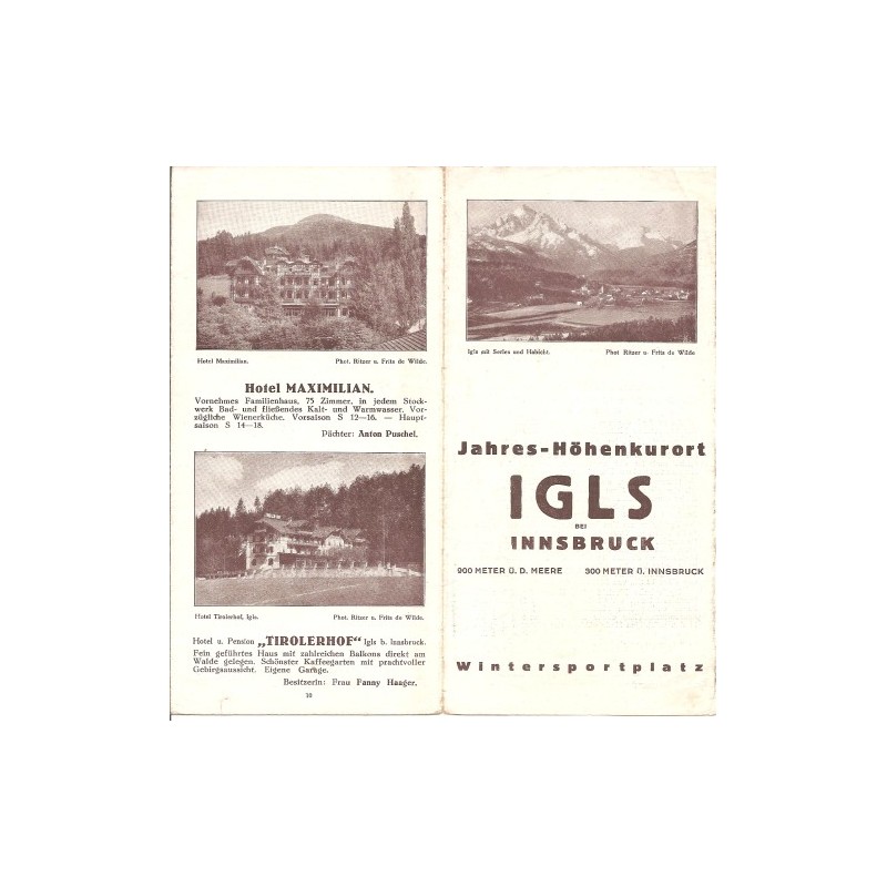 Prospekt Igls bei Innsbruck - 30er Jahre