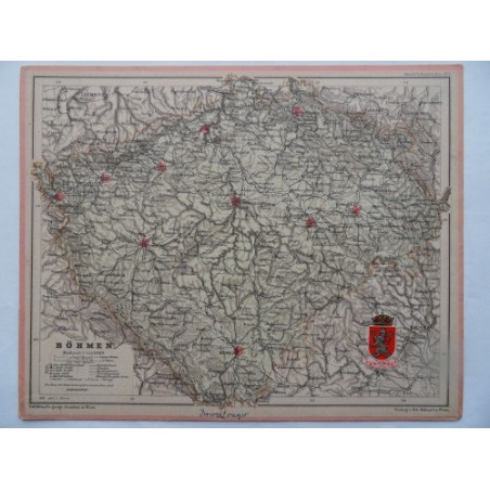 Landkarte Böhmen Haardt´s Volksschul Atlas No. 3