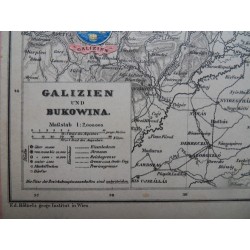 Landkarte Galizien und Bukowina Haardt´s Volksschul Atlas