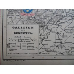 Landkarte Galizien und Bukowina Haardt´s Volksschul Atlas No. 3