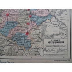 Landkarte Niederösterreich Kozenns Schul Atlas No. 41
