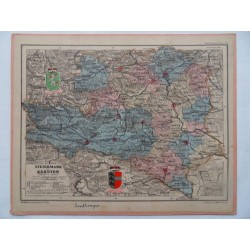 Landkarte Steiermark und Kärnten Haardt´s Volksschul Atlas No. 3