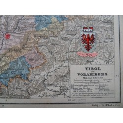 LandkarteTirol und Vorarlberg Haardt´s Volksschul Atlas No. 3