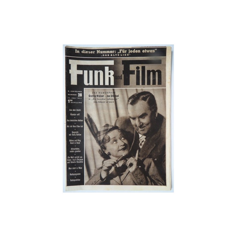 Funk und Film Nr. 28 - 11. Juli 1952 Mit Radioprogramm und Radiopraktiker