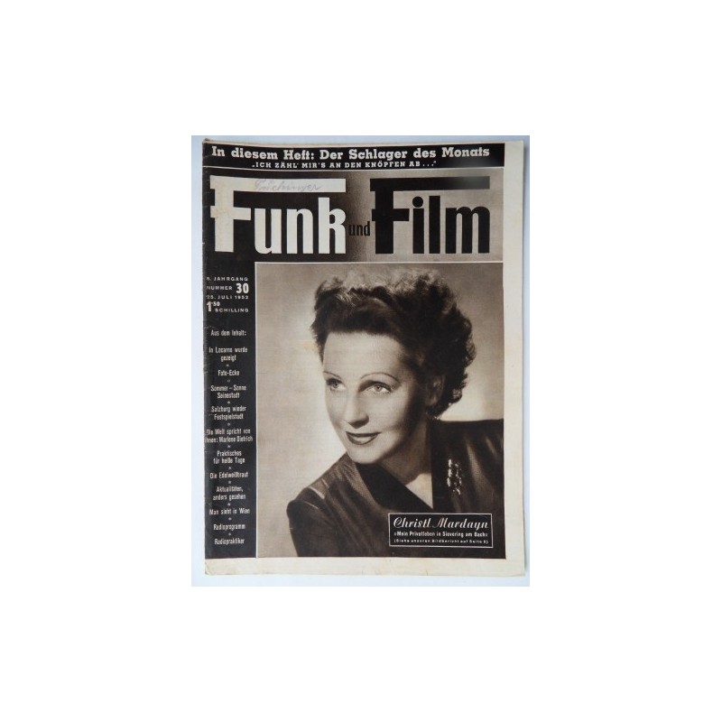 Funk und Film Nr. 30 - 25. Juli 1952 Mit Radioprogramm und Radiopraktiker