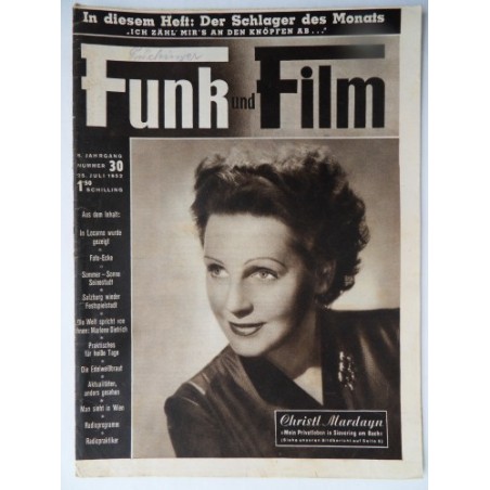 Funk und Film Nr. 30 - 25. Juli 1952 Mit Radioprogramm und Radiopraktiker