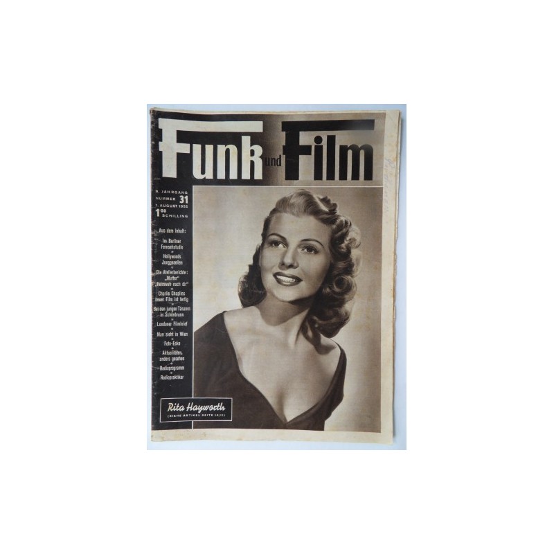 Funk und Film Nr. 31 - 1. Aug. 1952 Mit Radioprogramm und Radiopraktiker