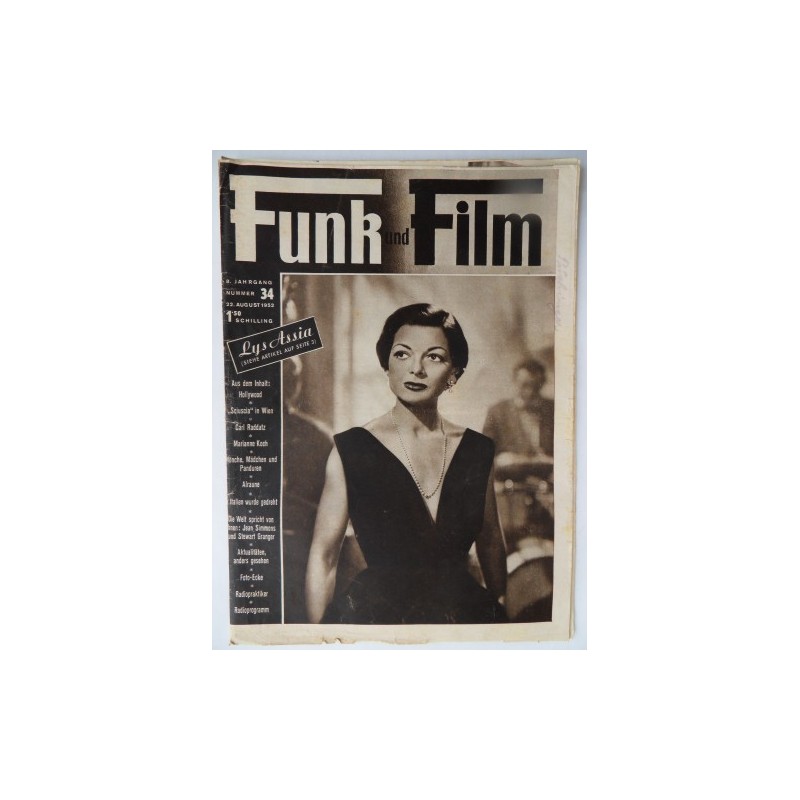 Funk und Film Nr. 34 - 22. Aug. 1952 Mit Radioprogramm und Radiopraktiker