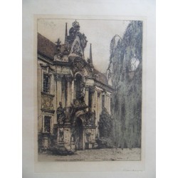 Dürnstein Klosterhof (Radierung) Josef Eidenberger