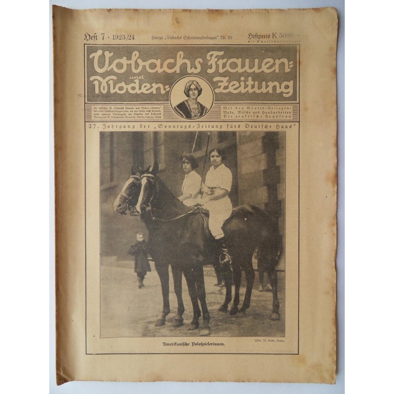 Vobachs Frauen- und Moden-Zeitung Heft 07 / 1923/24 - Mit Schnittbogen