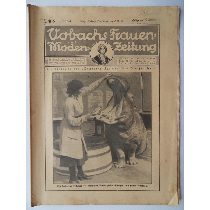 Vobachs Frauen- und Moden-Zeitung Heft 08 / 1923/24 - Mit Schnittbogen