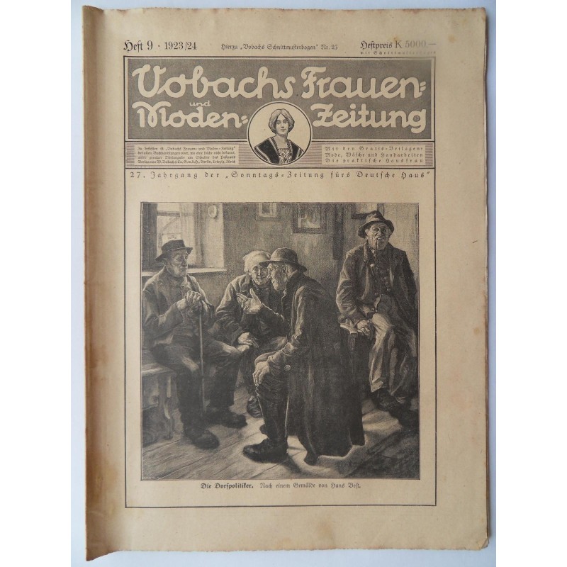 Vobachs Frauen- und Moden-Zeitung Heft 09 / 1923/24 - Mit Schnittbogen