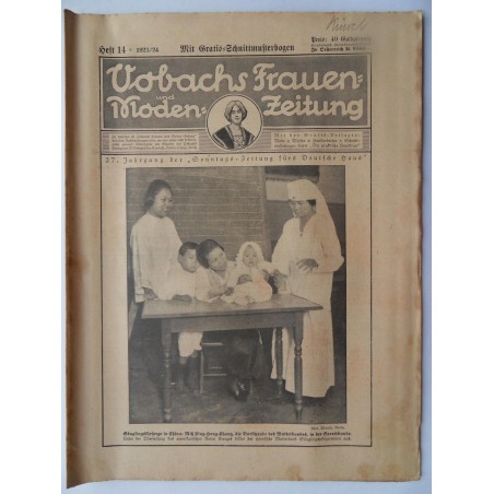 Vobachs Frauen- und Moden-Zeitung Heft 14 / 1923/24 - Mit Schnittbogen