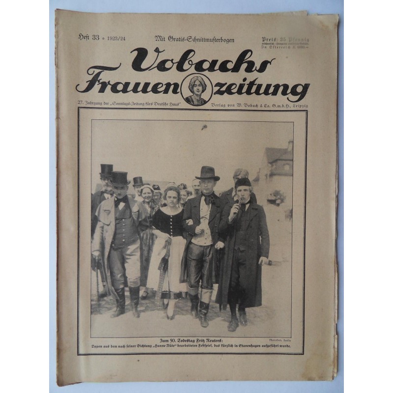 Vobachs Frauenzeitung Heft 33 / 1923/24 - Mit Schnittbogen