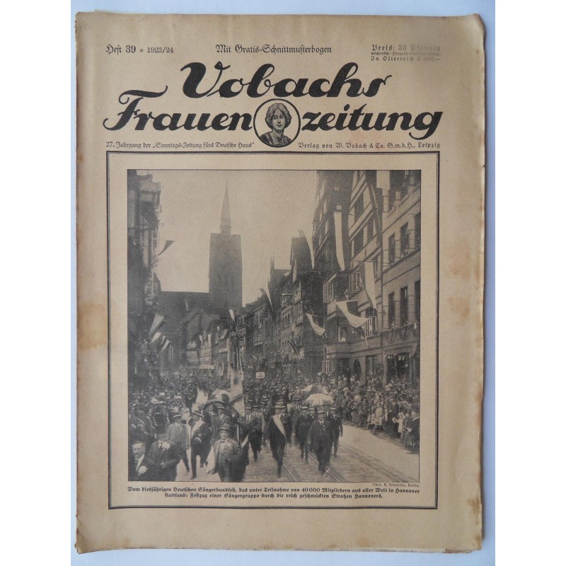 Vobachs Frauenzeitung Heft 39 / 1923/24 - Mit Schnittbogen