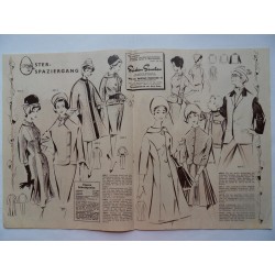 Modezeitschrift Frau und Mutter 1962 Erstes April-Heft mit Schnittbogen