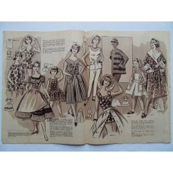 Modezeitschrift Frau und Mutter 1958 Erstes Juniheft mit Schnittbogen2