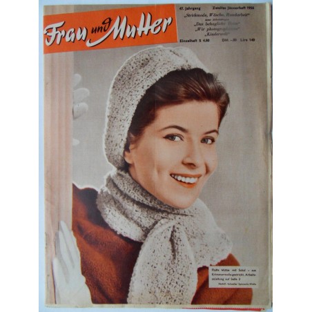 Modezeitschrift Frau und Mutter 1958 Zweites Jännerheft mit Arbeitsbogen1