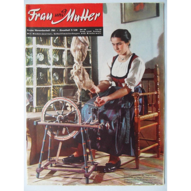 Modezeitschrift Frau und Mutter 1961 Erstes Novemberheft mit Schnittbogen1
