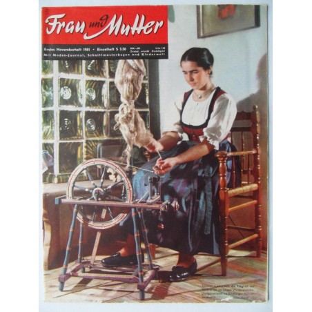 Modezeitschrift Frau und Mutter 1961 Erstes Novemberheft mit Schnittbogen1