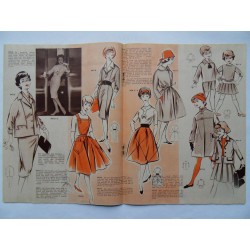 Modezeitschrift Frau und Mutter 1959 Erstes Augustheft mit Schnittbogen2