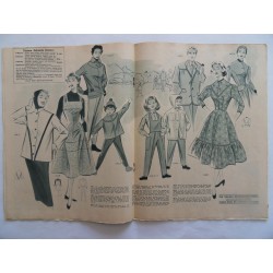 Modezeitschrift Frau und Mutter 1955 Erstes Dezemberheft mit Schnittbogen2