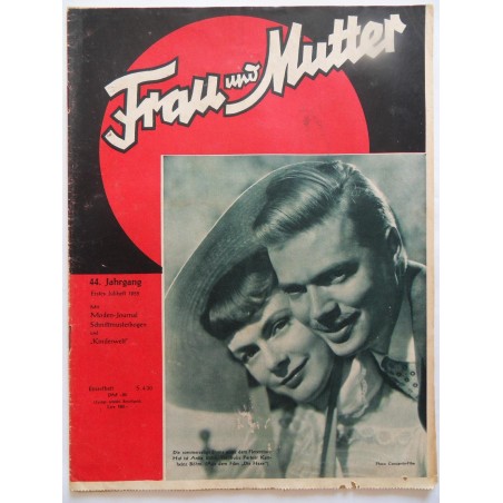 Modezeitschrift Frau und Mutter 1955 Erstes Juliheft mit Schnittbogen1