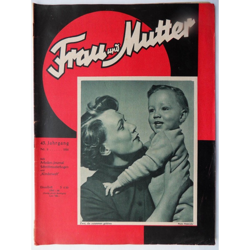 Modezeitschrift Frau und Mutter 1954 - Nr.5 mit Schnittbogen1
