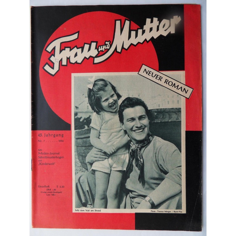 Modezeitschrift Frau und Mutter 1954 - Nr.7 mit Schnittbogen1