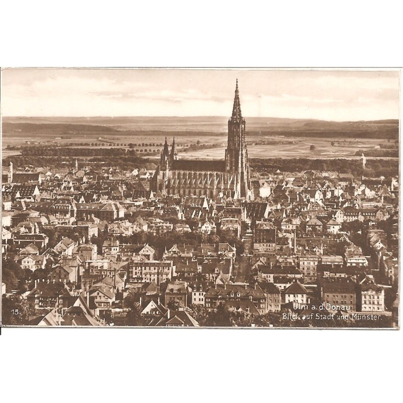 AK - Ulm a. d. Donau - Blick auf Stadt und Münster