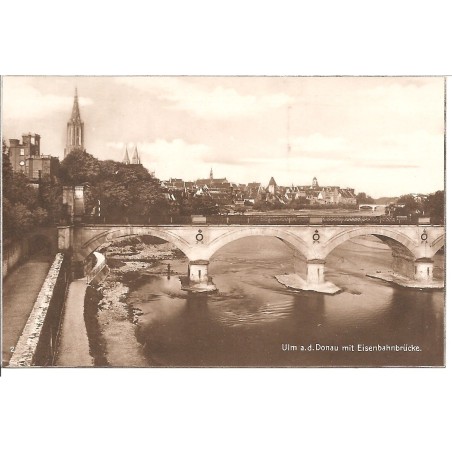 AK - Ulm a. d. Donau mit Eisenbahnbrücke