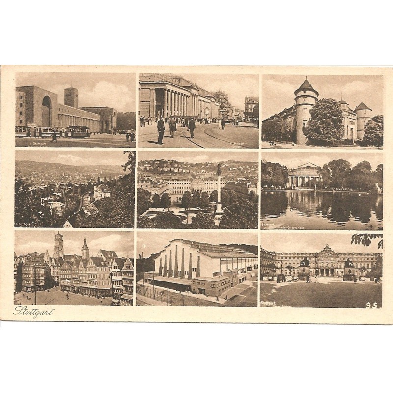 AK - Stuttgart - 9 Teilansichten