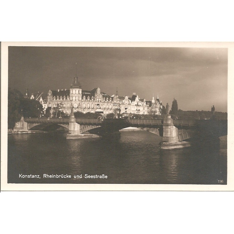AK - Konstanz, Rheinbrücke und Seestraße