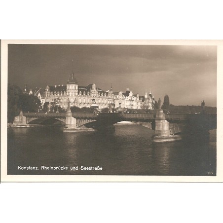 AK - Konstanz, Rheinbrücke und Seestraße