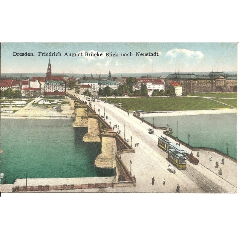 AK - Dresden - Friedrich August-Brücke. Blick nach Neustadt (SN)