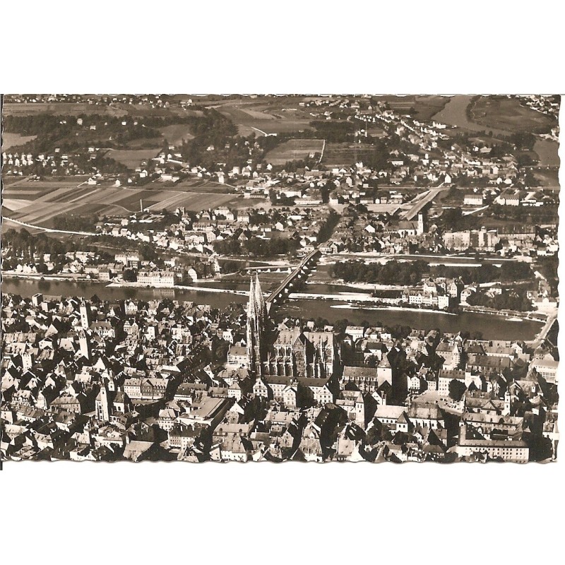 AK - Blick auf Regensburg und die Winzerhöhen