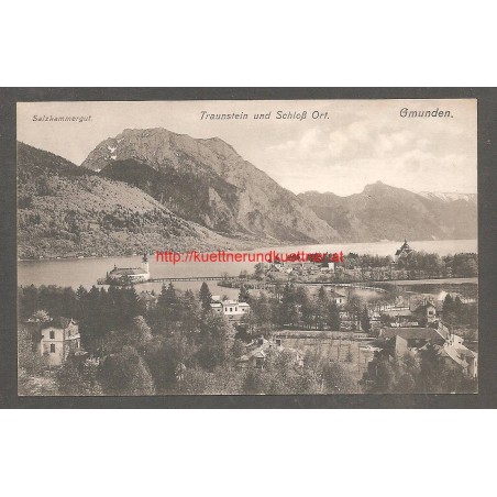 AK - Gmunden - Traunstein und Schloß Ort