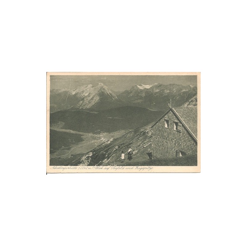 AK - Nördlingerhütte - Blick auf Seefeld und Zugspitze (T)