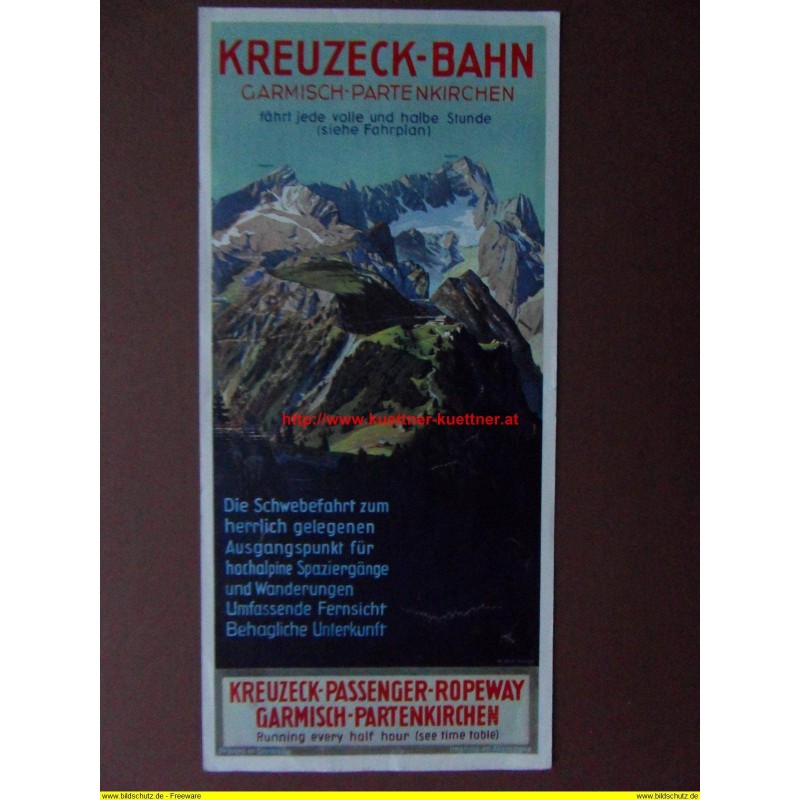 Prospekt Garmisch-Partenkirchen Kreuzeck-Bahn