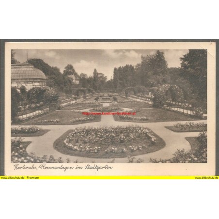 AK - Karlsruhe, Rosenanlagen im Stadtgarten - 1939