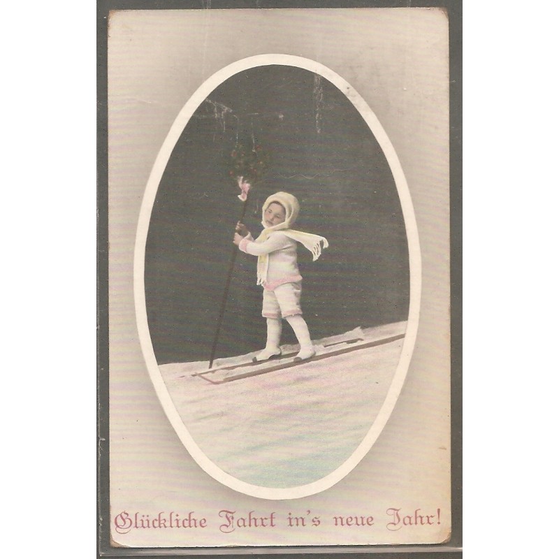 AK - Glückliche Fahrt in´s neue Jahr (1915) AK - Glückliche Fahrt in´s neue Jahr (1915)
