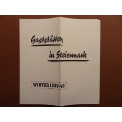 Prospekt Gaststätten in Steiermark Winter 1939/40 